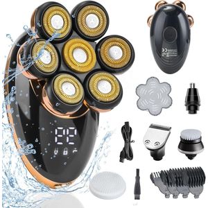 Glad scheerapparaat heren 00 mm - 7 roterende scheerkoppen - nat en droog - opbergtas