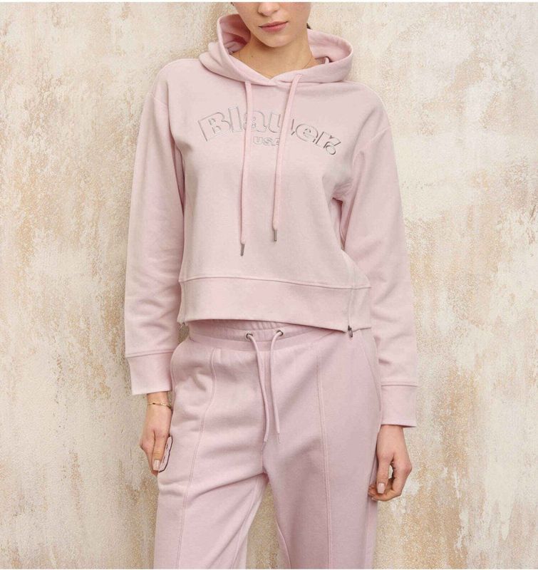 Blauer Roze Fayette hoodie met ritssluiting en capuchon