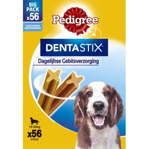 Pedigree Dentastix Kauwstaven - Gebitsverzorgende Hondensnacks - Medium - 56 stuks