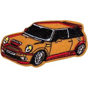 Auto Mini Cooper Embleem Strijk Patch Oranje 9.6 cm / 5.2 cm / Oranje