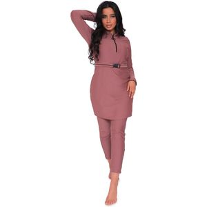 Burkini Ivory Mauve XL, Boerkini, burqini zwempak, islamitische zwemkleding, Burqini van MYKINY BRAND XL, Set inclusief Turban
