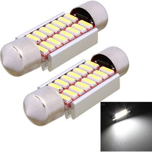 2 STKS Festoen 36mm 2 W 160LM Wit Licht 16 LED SMD 4014 Foutloos Kentekenverlichting Auto Gloeilamp