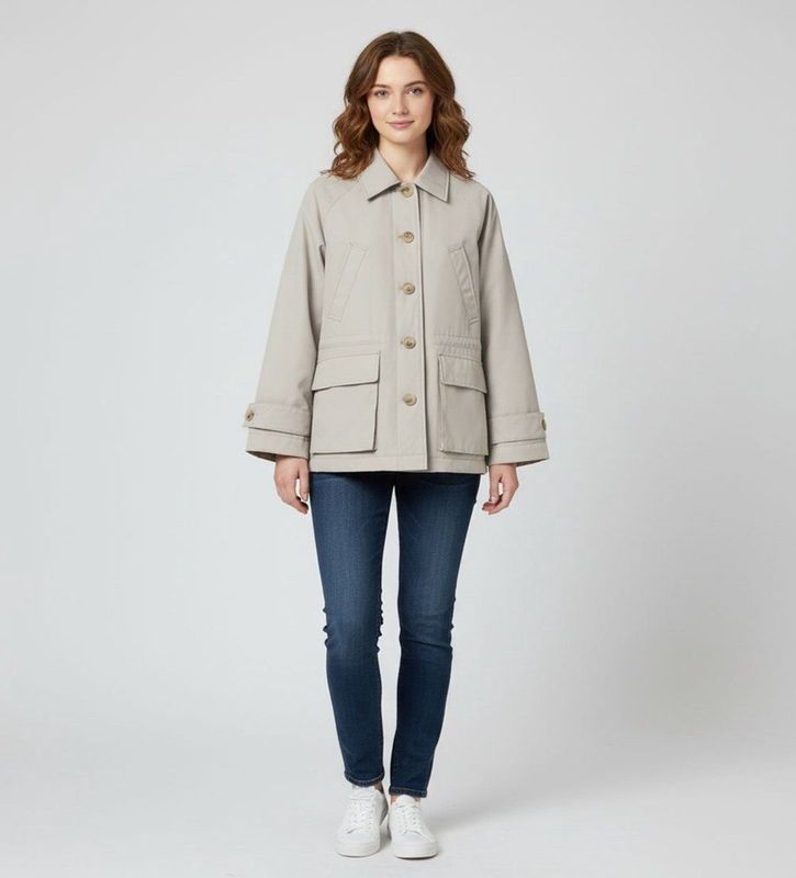 ECOALFvoor vrouwen. MCWGAJKBORNA0042W25-994 Jas Bornas beige (XS), Casual, Gerecycled polyester, Duurzaam