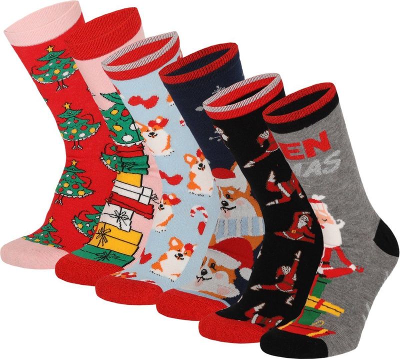 Morethansocks - Kerstsokken - Dames - 6-Pack