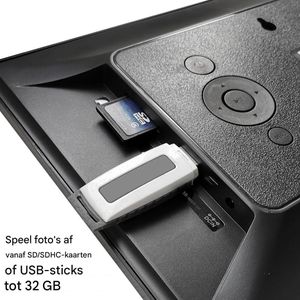 Digitale Fotolijst - Zwart - 7 Inch HD IPS Scherm - 16:9 - Geschikt Voor Kamer Of Kantoor