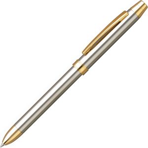 Penac ELE-SS - Goud & Zilver - Multifunctie balpen - Blauw en Rode inkt 0.7mm - Vulpotlood 0.5mm