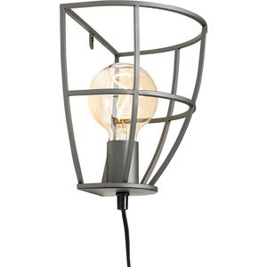QAZQA arthur - Industriele Wandlamp voor binnen - 1 lichts - D 16 cm - Donkergrijs - Industrieel - Woonkamer | Slaapkamer | Keuken