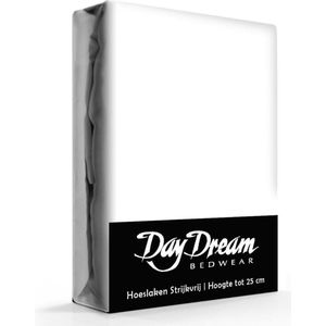 Day Dream hoeslaken - strijkvrij - katoen - 200 x 220 - Wit