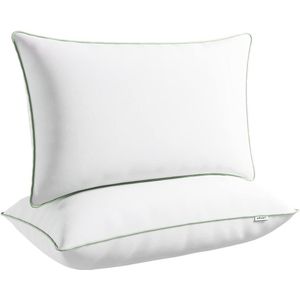 Standard Pillow Hotel Quality 48x74cm Standard Bed Pillow - 30% 7D Hollowfibre Filling - Neck Support - Machine Washable - Back and Side Sleeper - White