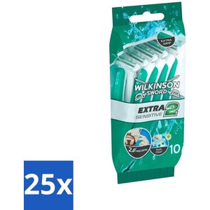 25 x Wilkinson - Wegwerpscheermesjes Extra II Sensitive - Voor Dagelijks Gebruik - 5 scheermesjes - Scheermes - Scheerbeurt - Glad Resultaat - Scheermesjes Voor Dagelijks Gebruik