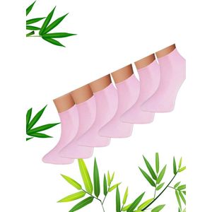 Bamboe Sokken, Sneaker Sokken, Dames Sokken, Kort Sokken, Antibacterieel, 1 Paar, 35-40, Lichtroze