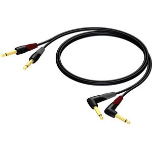 Procab CLA603 mono 2x 6,35mm Jack professionele kabel met haakse connector - 3 meter