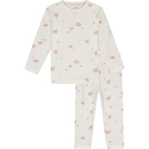 Prénatal Pyjama Meisje - Pyjama Kinderen Meisjes - Ivoor Wit - Regenboog - Maat 74