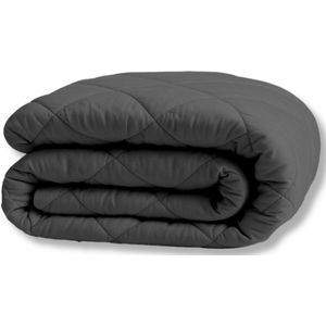 Y-NOT - Mat Satijn - Dekbed - Antraciet - 240x220 - Lits Jumeaux - Wasbaar Hoesloos Dekbed