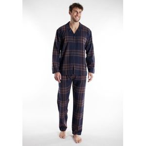 Tom Tailor pyjama heren doorknoop - blauw/bruin geruit - 71472/534 - maat 50
