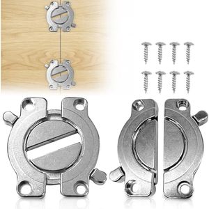 Tafelbladverbinder 2 stuks - Metalen draaibarepen voor houten platen - Zinklegering beslag voor meubels