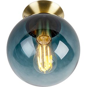 QAZQA Pallon - Art Deco Plafondlamp - 1 Lichts - 200 Mm - Blauw - Woonkamer - Slaapkamer - Keuken
