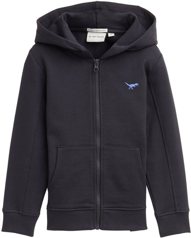 TOM TAILOR - Sweatvest - Donkergrijs - Met Ritssluiting - Normale Pasvorm