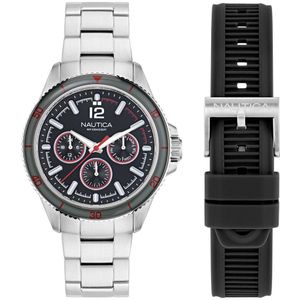 Nautica Nct Windrose Chronograph Watch Case: 100% Roestvrij Staal | Armband: 100% Roestvrij Staal 46 mm NAPWRS405, NAPWRS406