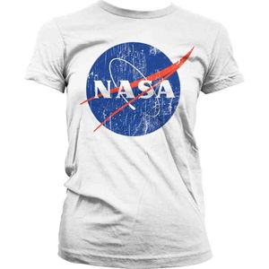 NASA Dames Tshirt -S- Washed Insignia Wit