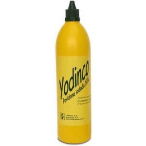 FLES 500 ml/stuk Povidon Jodium 10%.  Desinfectie reinigin te vergelijken met Betadine. Ontsmettingsmiddel, bactericide, breedspectrum antisepticum, antischimmel, , antiprotozoale en sporicide voor algemeen actueel gebruik.
