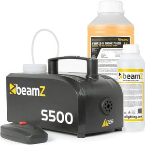 Rookmachine - BeamZ S500 rookmachine 500W met reinigings- & rookvloeistof