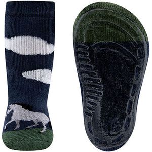 Ewers Antislipsok - Paard in Weide met Wolken - Donkerblauw & Groen-25/26