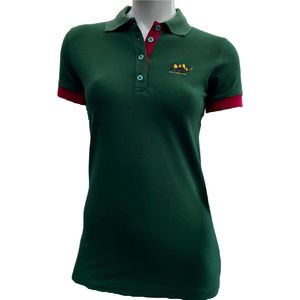 KAET - Polo - T-shirt- Dames - (groen- rood)-Maat - XS