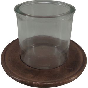 Deco4yourhome - Windlicht - Glas - Vintage Copper - Koper - Bianca