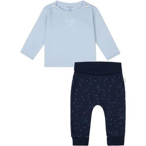 Noppies - Kledingset - 2 delig - Broek Nicea Donkerblauw - Shirt Neisse Lichtblauw - Maat 44