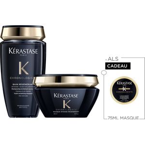 Kérastase Chronologiste Revitaliserend Duo + Cadeau - Shampoo 250ml & Masker 200ml + Masker 75ml Cadeau - Voor Gerevitaliseerd Haar