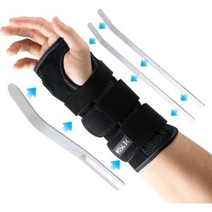 Verstelbare polsbandages voor dag en nacht - polsspalk met metalen railstabilisator - polssteun voor training - mannen en vrouwen