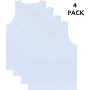 Nova Collection Heren Onderhemd - Katoen - 4 Pack - Wit - Maat M