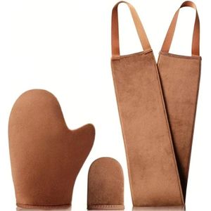 BeautyFit® - Zelfbruiner Handschoen 3-delig - Tanning Handschoen - Tan Handschoen - Goud/bruin - Beste kwaliteit Tanningshandschoenen