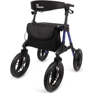 Parvum - Rebel - Rollator - Blauw - Opvouwbaar - Inclusief Stokhouder, Tas, Zitting & Rugleuning