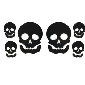 Horror raamstickers doodskoppen 20 x 20 cm - 3x - Halloween feest decoratie - Horror stickers