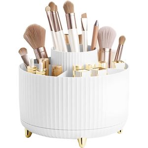 360 graden draaibare make-up organizer voor skincare en make-upkwasten - Grote container voor badkamer
