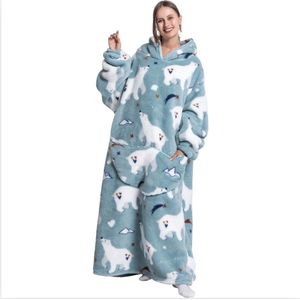 Hoodie Deken Met Mouwen - Fleece Onesie Plaid - Extra Zacht - Voor Dames, Heren & Kinderen - Knuffeldeken Alpaca