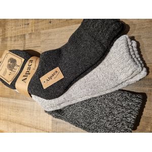 3 Paar - Alpaca Wollen Sokken - Maat 39-42 - Wintersokken - Huissokken - Vrijetijdsokken - Wandelsokken