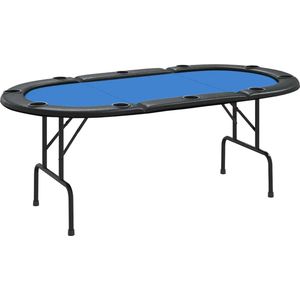 vidaXL - Pokertafel - voor - 10 - spelers - inklapbaar - 207x106x76 - cm - blauw