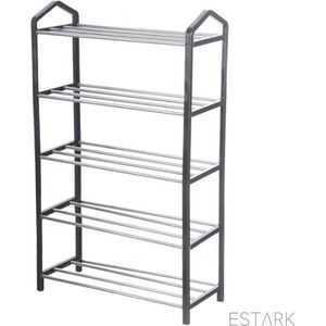 ESTARK® Schoenenrek - Praktische Schoenenkast - XXL - Zwart Metaal - Shoenen Rek Kast Opbergkast - Shoe Rack - Voor 20 Schoenen - Schoenenrek - 10 Paar