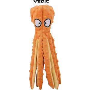VEDIC® - Octopus Oranje Honden Knuffel - Piepspeelgoed - Geen vulling - 32CM