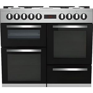 BEKO elektrisch fornuis - 6 gas + 1 wok - 100 cm - PF335325DX - Roestvrij staal