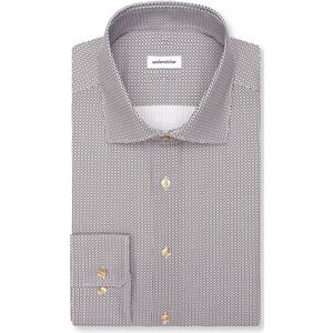 SEIDENSTICKER - Zakelijk Overhemd - Bruin / Lichtgrijs - Slim Fit - Kentkraag