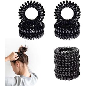Thelau - Set van 12 elastische spiraal haarelastiekjes voor dames en meisjes - Kunststof haaraccessoires voor krullend haar - Telefoonkabel haarband voor creatieve kapsels