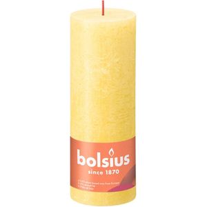 4 stuks Bolsius zonnegeel rustiek stompkaarsen 190/68 (85 uur) Eco Shine Sunny Yellow
