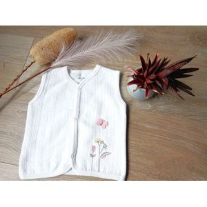 KINDERKLEDING BABY MEISJES WARME GILET - 100% KATOEN - DRUK KNOPEN - MAAT 6-9MND