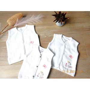 KINDERKLEDING BABY MEISJES WARME GILET - 100% KATOEN - DRUK KNOPEN - MAAT 6-9MND