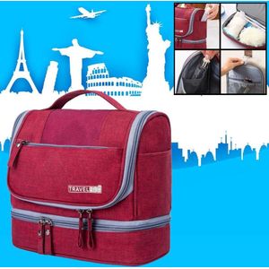 Decopatent® Ophangbare Toilettas met Haak - Dames & Heren - Travel bag Organizer - Waterdichte Reis tas - Mannen & Vrouwen - Rood