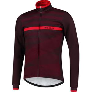 Rogelli Stripe Winterjack - Fietsjack Heren - Bordeaux/Paars/Rood - Maat L